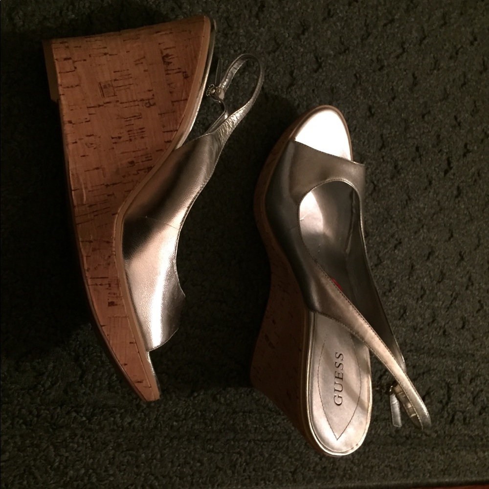 Silver wedge sandal